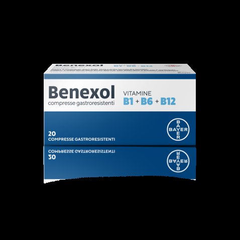 BENEXOL*20 cpr gastrores 250 mg + 250 mg + 500 mcg flacone BENEXOL*20 cpr gastrores 250 mg + 250 mg + 500 mcg flacone