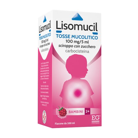 LISOMUCIL TOSSE MUCOLITICO*BB sciroppo 200 ml 100 mg/5 ml con zucchero LISOMUCIL TOSSE MUCOLITICO*BB sciroppo 200 ml 100 mg/5 ml con zucchero