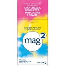 MAG 2*orale soluz 20 bustine monodose 10 ml 1,5 g/10 ml MAG 2*orale soluz 20 bustine monodose 10 ml 1,5 g/10 ml