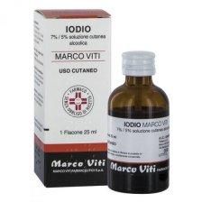 IODIO SOLUZIONE ALCOLICA I (MARCO VITI)*soluz cutanea 25 ml7% + 5% IODIO SOLUZIONE ALCOLICA I (MARCO VITI)*soluz cutanea 25 ml7% + 5%