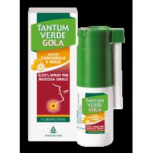 TANTUM VERDE GOLA*spray mucosa orale 15 ml 0,25% gusto camomilla e miele TANTUM VERDE GOLA*spray mucosa orale 15 ml 0,25% gusto camomilla e miele