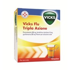 VICKS FLU TRIPLA AZIONE*orale polvere 10 bustine VICKS FLU TRIPLA AZIONE*orale polvere 10 bustine