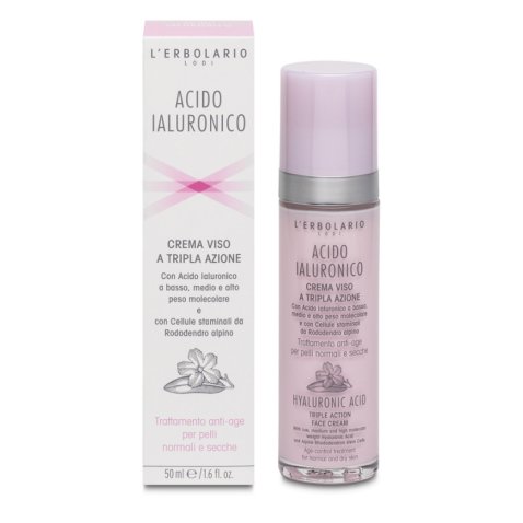 ACIDO IALURONICO CREMA VISO A TRIPLA AZIONE TRATTAMENTO ANTIAGE PELLI NORMALI E SECCHE 50 ML