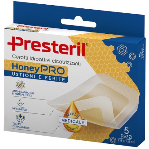 CEROTTO IDROATTIVO CICATRIZZANTE PRESTERIL HONEYPRO 5X7 CM 5PEZZI