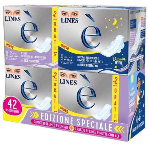 LINES E' 3 CARRY PACK ALI X 33 PEZZI + 1 CARRY PACK NOTTE X9 PEZZI