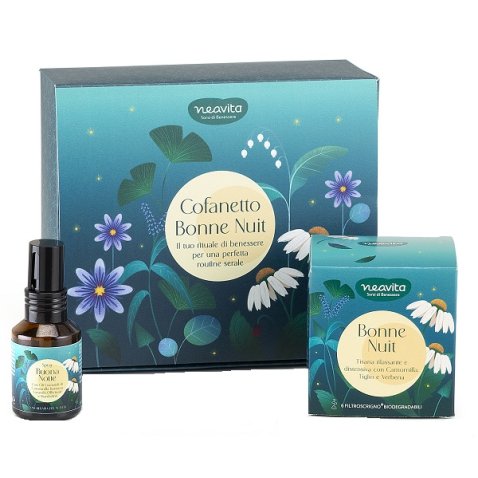 NEAVITA COFANETTO BONNE NUIT TISANA 6 FILTRI + SPRAY CUSCINO30 ML SORSI DI LUNA