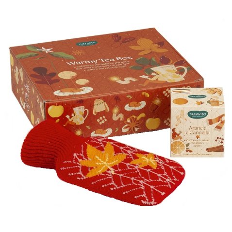 NEAVITA COFANETTO WARMY TEA CON INFUSO ARANCIA E CANNELLA 7FILTRI E BOULE ACQUA CALDA