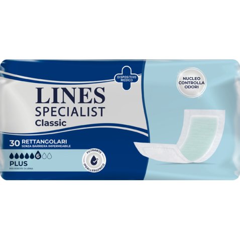 PANNOLONE RETTANGOLARE LINES SPECIALIST CLASSIC SENZA BARRIERA 30 PEZZI