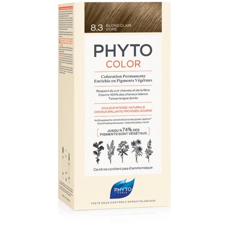 PHYTOCOLOR 8.3 BIONDO CHI DOR 1 LATTE + 1 CREMA + 1 MASCHERA+ 1 PAIO DI GUANTI