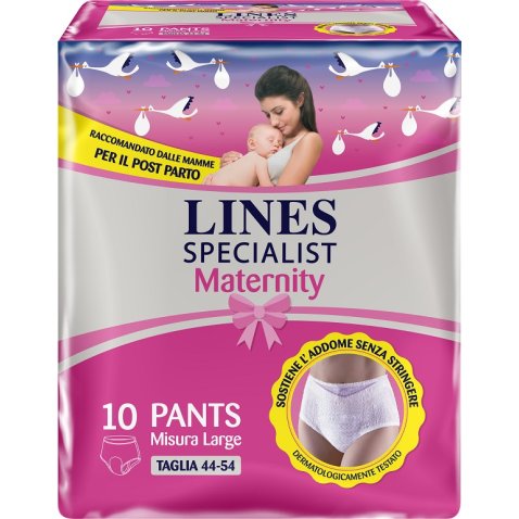 LINES SPECIALIST MATERNITY MUTANDINA ASSORBENTE PER PERDITEPOST PARTO MISURA LARGE 10 PEZZI LINES SPECIALIST MATERNITY MUTANDINA ASSORBENTE PER PERDITEPOST PARTO MISURA LARGE 10 PEZZI