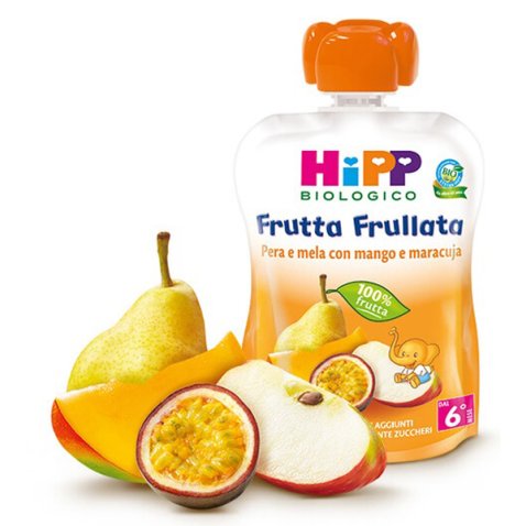 HIPP BIO FRUTTA FRULLATA PERA/MELA CON MANGO E MARACUJA 90 G HIPP BIO FRUTTA FRULLATA PERA/MELA CON MANGO E MARACUJA 90 G
