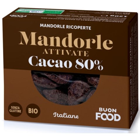 BUON FOOD FRUTTA SECCA MANDORLE ATTIVATE+CACAO 80% 120 G