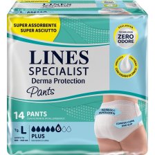 PANNOLONE PER INCONTINENZA LINES SPECIALIST DERMA PANTS PLUSL 14 PEZZI