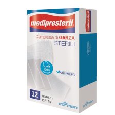 GARZA COMPRESSA MEDIPRESTERIL 12/8 FU 18X40CM 12 PEZZI