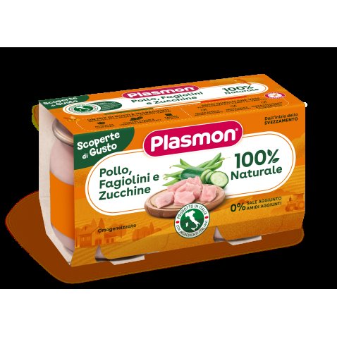 PLASMON OMOGENEIZZATI POLLO FAGIOLINI ZUCCHINE 2 PEZZI DA 120 G