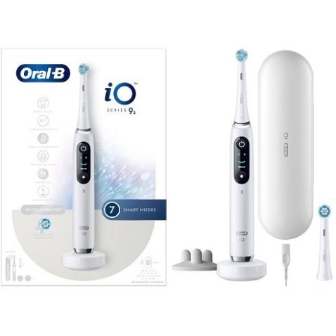 ORAL-B IO 9 WHITE SPAZZOLINO ELETTRICO + 2 REFILL TESTINE CON CUSTODIA DA VIAGGIO