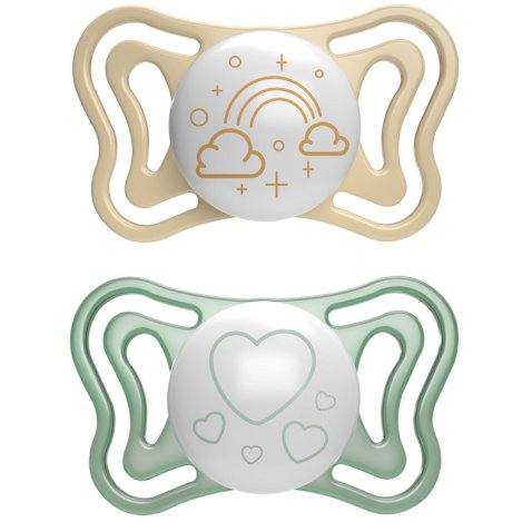 CHICCO SUCCHIETTO LIGHT LUMI SILICONE 2-6M 2 PEZZI