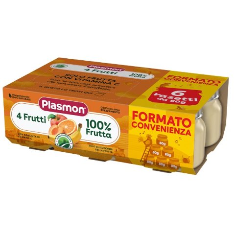 PLASMON OMOGENEIZZATO 4 FRUTTI 6X80 G PLASMON OMOGENEIZZATO 4 FRUTTI 6X80 G