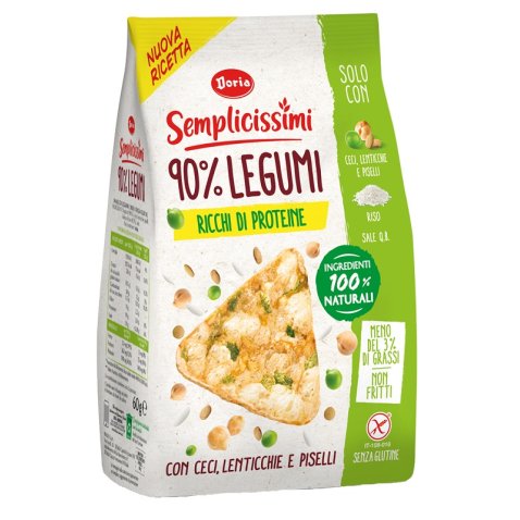 DORIA SEMPLICISSIMI SNACK 90% LEGUMI CECI-LENTICCHIE-PISELLI60 G