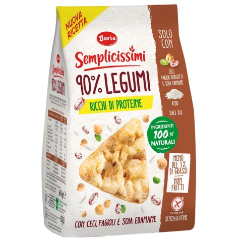 DORIA SEMPLICISSIMI SNACK 90% LEGUMI CECI-FAGIOLI-SOIA 60 G