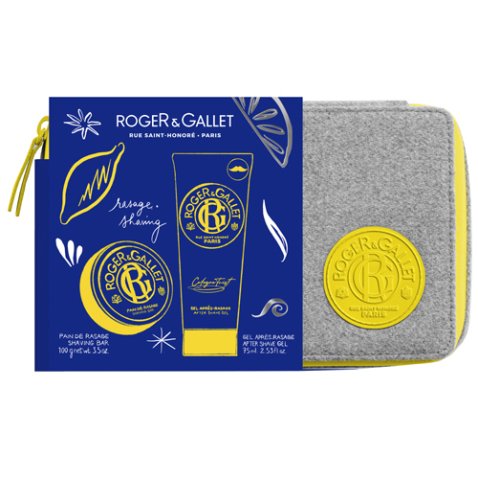 ROGER & GALLET TROUSSE NATALE UOMO KIT RASATURA 1 SHAVING BAR 100 G + 1 DOPOBARBA 75 ML ROGER & GALLET TROUSSE NATALE UOMO KIT RASATURA 1 SHAVING BAR 100 G + 1 DOPOBARBA 75 ML