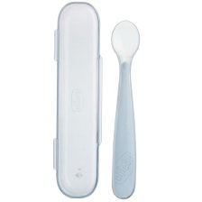 CHICCO CUCCHIAIO SILICONE CON CASE GRIGIO 6 MESI+