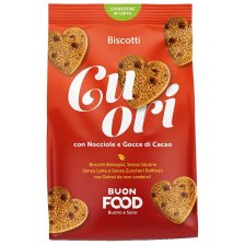 BUON FOOD CUORI BISCOTTI CON NOCCIOLE E GOCCE DI CACAO BIO 200 G