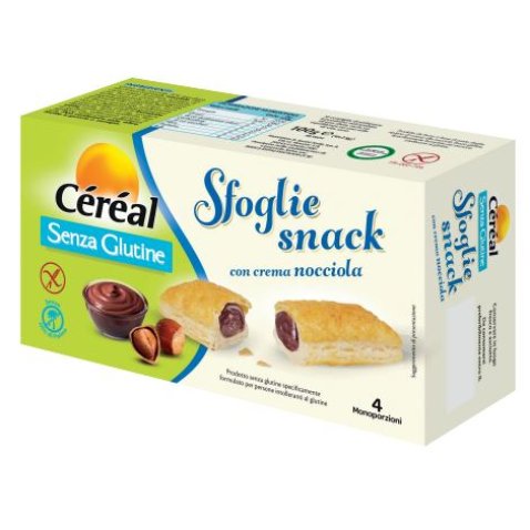 CEREAL SENZA GLUTINE SFOGLIE SNACK CREMA NOCCIOLA 4 MONOPORZIONI